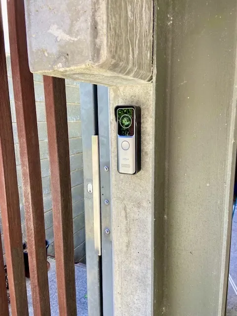 Video intercom installed at gate by Great White Security